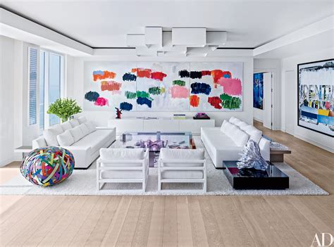 white living rooms  architectural digest
