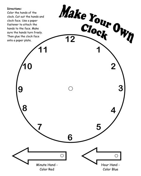 Printable Clocks For Teaching Kids
