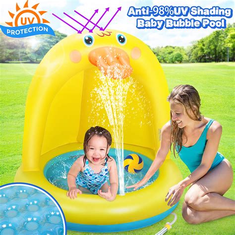 Buy Dookey Duckling Shade Baby Pool 40 Inches Inflatable Sprinkle