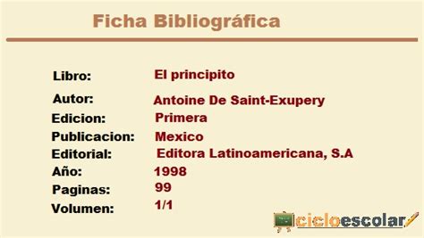 ¿como Hacer Una Ficha Bibliográfica Ciclo Escolar