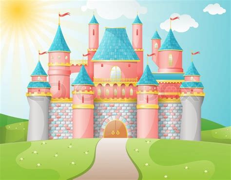 Fairytale Castle Illustration Stock Vector Colourbox