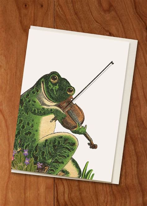 Frog With Violin Mini Card Cards Mini Wedding Paper