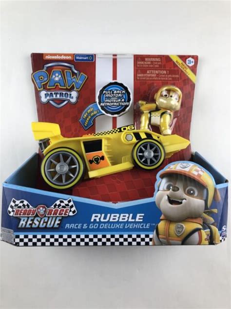 Paw Patrol Ready Race Rubble Race And Go Deluxe Vehicle W Sound