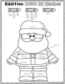 Each space has a holiday word written on it. 3rd Grade Math Color By Number ~ Christmas Edition {Common ...