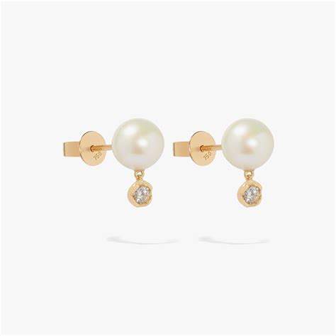 18ct Yellow Gold Pearl And Diamond Earrings — Annoushka Hong Kong