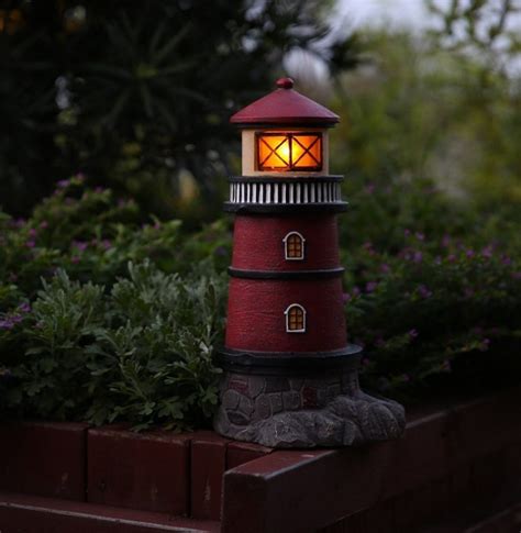 Solar Lighthouse Garden Statue Outdoor Light Fresh Garden Decor