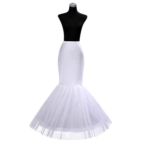 New White Mermaid Wedding Petticoats 1 Hoop Bone Cheap Crinoline Bridal