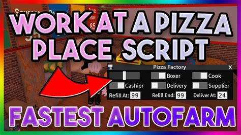 New Work At A Pizza Place Script Roblox Fastest Autofarm Youtube