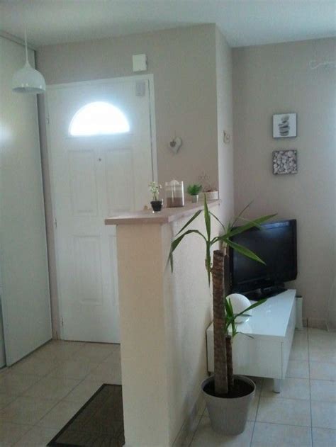 Profitez de notre expertise en architecte de cuisine et gagnez des mètres carrés. Entrée - Mur crépi repeint en couleur ficelle, nouvelle suspension, plan de travail sur le muret ...