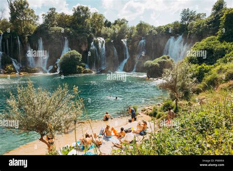 Kravica Waterfall A Tufa Cascade In Bosnia And Herzegovina Attracts