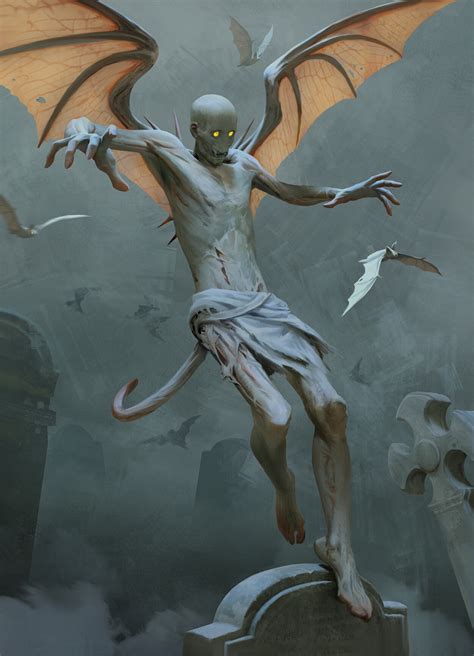 Artstation Gargoyle Roman Chaliy Dark Creatures Fantasy Creatures