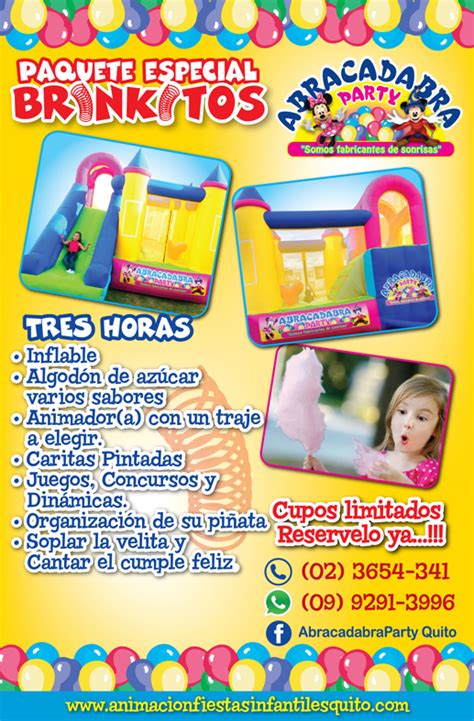 Paquetes Para Fiestas Infantiles Quito | Certificacion Calidad Turistica