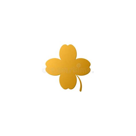 Golden Clover Leaf Vector Illustration For St Patrick Day Isolated