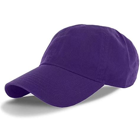 Purple 100 Cotton Adjustable Baseball Cap Hat Style Washed Plain Solid