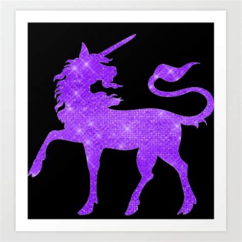 Home Decor Purple Glitter Unicorn Art Print On Society6 T Idea Art