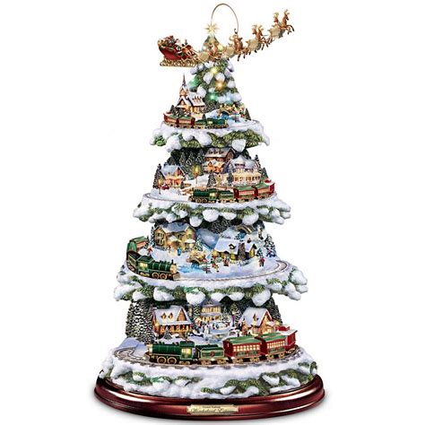 Thomas Kinkade Wonderland Express Animated Tabletop Christmas Tree With