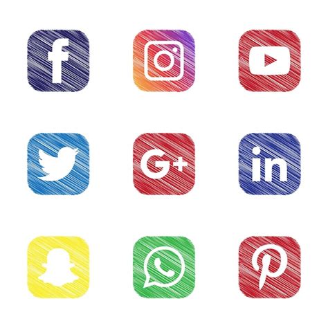 Premium Vector Set Of Most Popular Social Media Icons