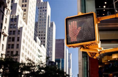 Don T Walk New York Traffic Sign Stock Image Image Of