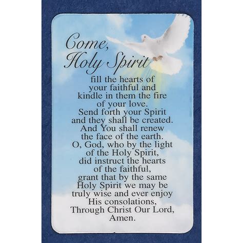 Come Holy Spirit Prayer Cards Lumen Mundi