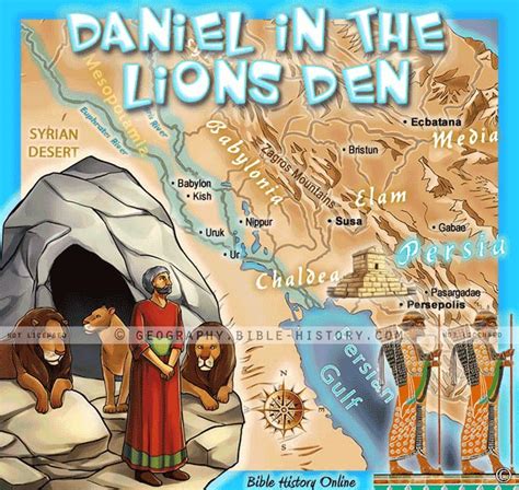 Story Of Daniel In The Lions Den Kids Bible Maps