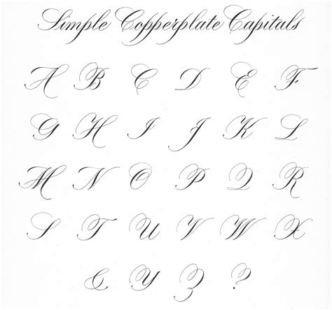 Copperplate Script Simple Capitals Lindsey Hook Calligraphy