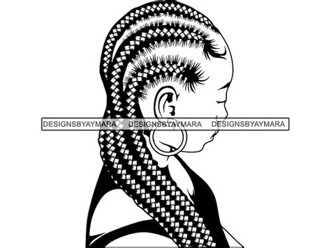Black Woman Svg Braids Locs Dreads Hairstyle Beauty Salon Logo Etsy