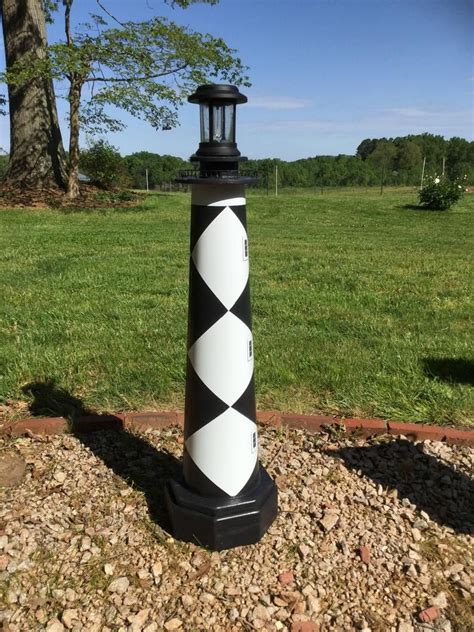 Cape Lookout Lighthouse Solar Decorative Lawn And Garden Etsy Lawn