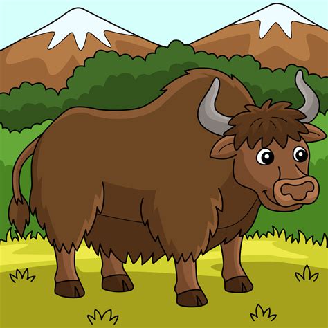 Yak Animal Colored Cartoon Illustration 10993650 Vector Art At Vecteezy