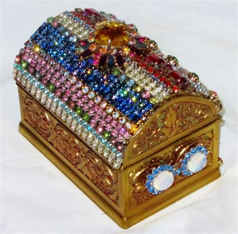 Vintage Gold Ormolu Jewelry Box Treasure Chest W Vintage Etsy