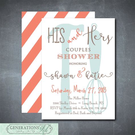 his and hers couples shower invitation his and hers etsy