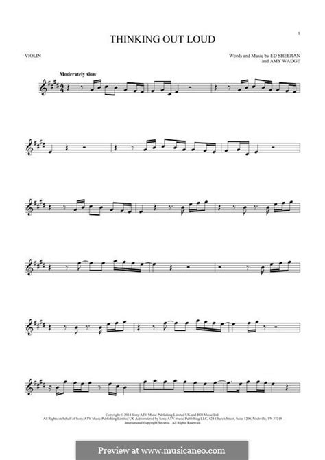 Thinking Out Loud By E Sheeran A Wadge Sheet Music On Musicaneo