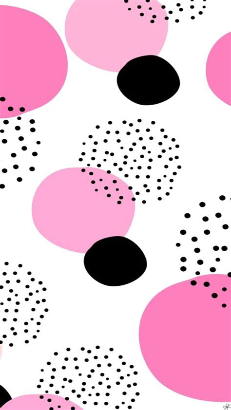 Pink And Black Polka Dot Wallpaper