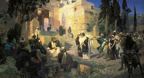 Vasily Polenov A Depiction Of Jesus And The Woman Taken In Adultery
