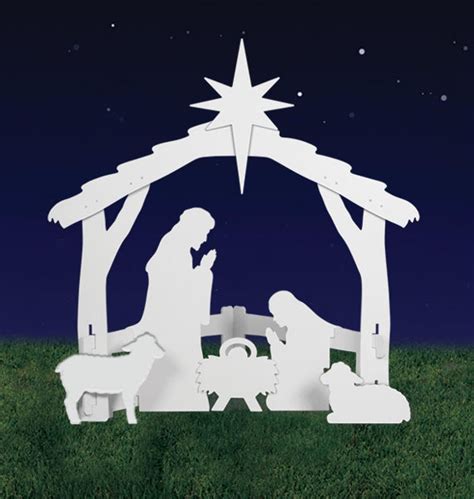 Large Outdoor White Nativity Scene Etsy In 2020 Outdoor Nativity