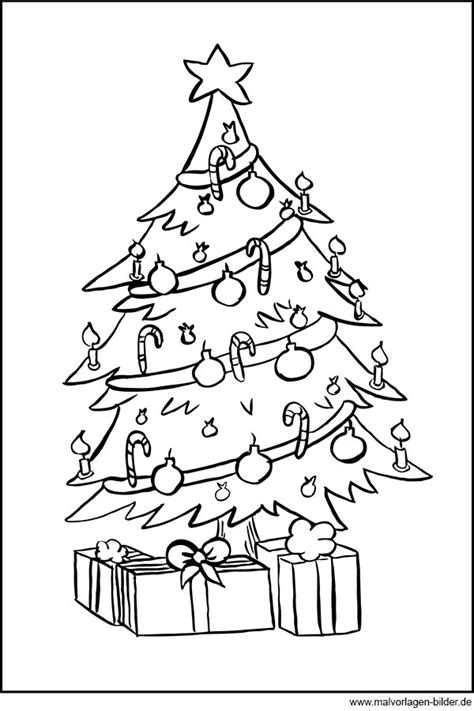 Weihnachtsbaum basteln fur kinder 13 diy alternativen. Ausmalbild - Weihnachtsbaum und Geschenke zum Ausdrucken