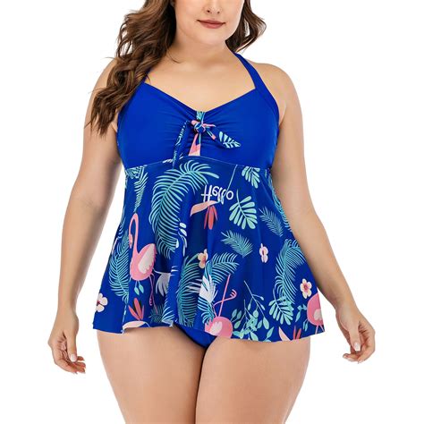 Beeachgirl Plus Size Two Piece Swimsuit For Women Sexy Bikini High