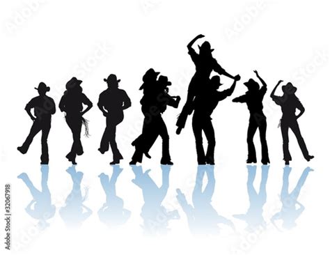 Country Dancers Silhouette Fichier Vectoriel Libre De Droits Sur La
