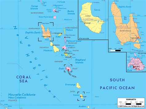 Detailed Political Map Of Vanuatu Ezilon Maps