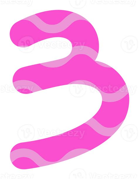Illustration Png Cute Bright Pink Numbers 28745979 Png