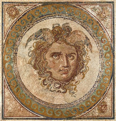 The Medusa Mosaic Painting By Old Master