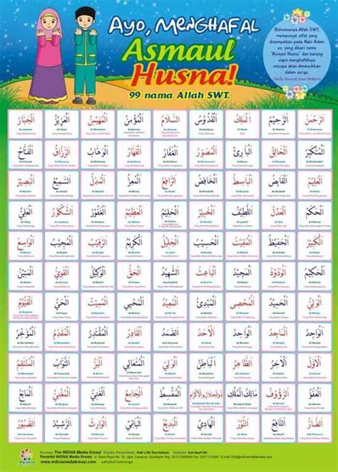 Berikut merupakan bacaan asmaul husna beserta artinya dalam lafadz arab, teks latin dan terjemahan bahasa indonesia selengkapnya. 99 Asmaul Husna Arab, Latin, Arti, Keutamaan dan Khasiat