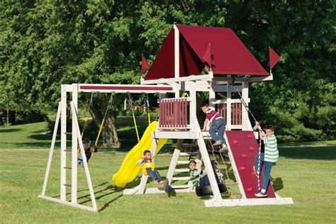 Check Out The Details For These Amish Made Wood And Vinyl Clad Playsets