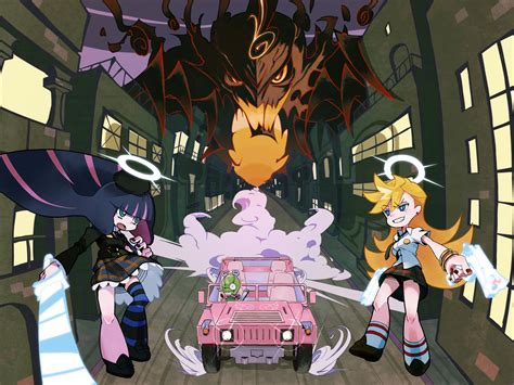 Chuck Gun Panty And Stocking With Garterbelt Panty Character See Through Jeep Stocking