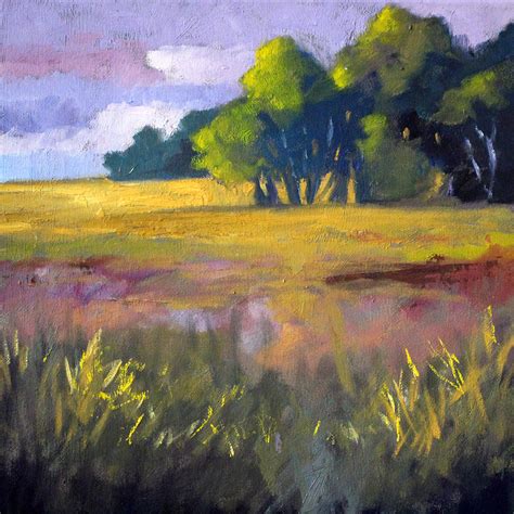 Field Grass Landscape Painting Painting By Nancy Merkle Pixels