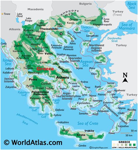 Greece Maps Including Outline And Topographical Maps