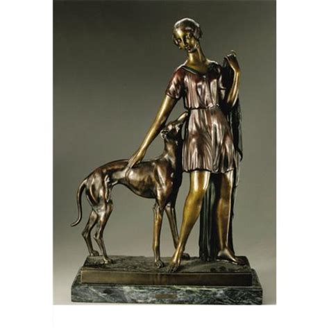I Gallo Sculpture Woman With Greyhound 1875