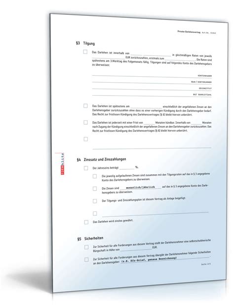 Detailed translations for schuldschein from german to english. Vertrag Kredit Privat Vorlage