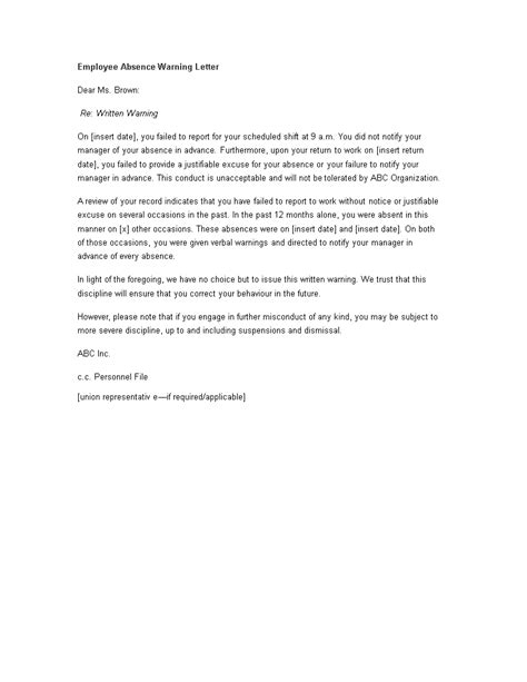 Employee Absence Warning Letter How To Create An Employee Absence