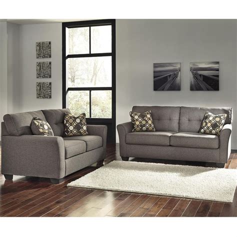 Signature Design By Ashley Tibbee Sofa And Loveseat In Slate Nfm