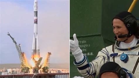 Liftoff Nasa Astronaut Among Three On Their Way To The International